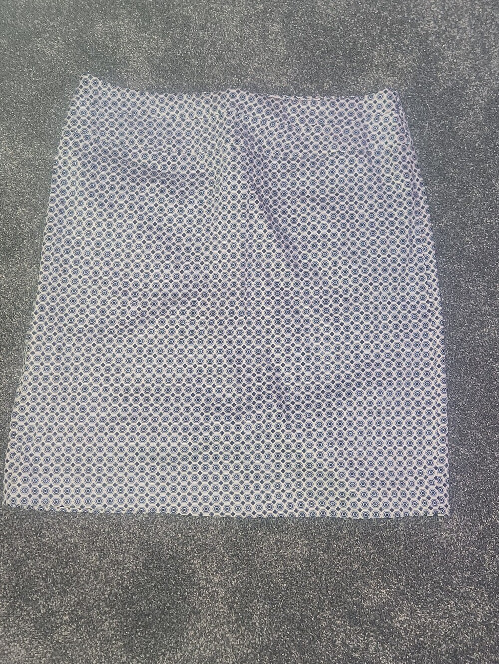 Donna Ricco Blue and White Geometric Skirt Size 10